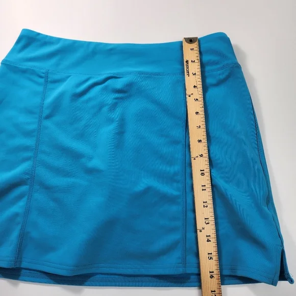 Adidas Golf Skort Teal Blue Tennis Skirt Sz Medium Climacool Stretch Solid Logo - Picture 11 of 11